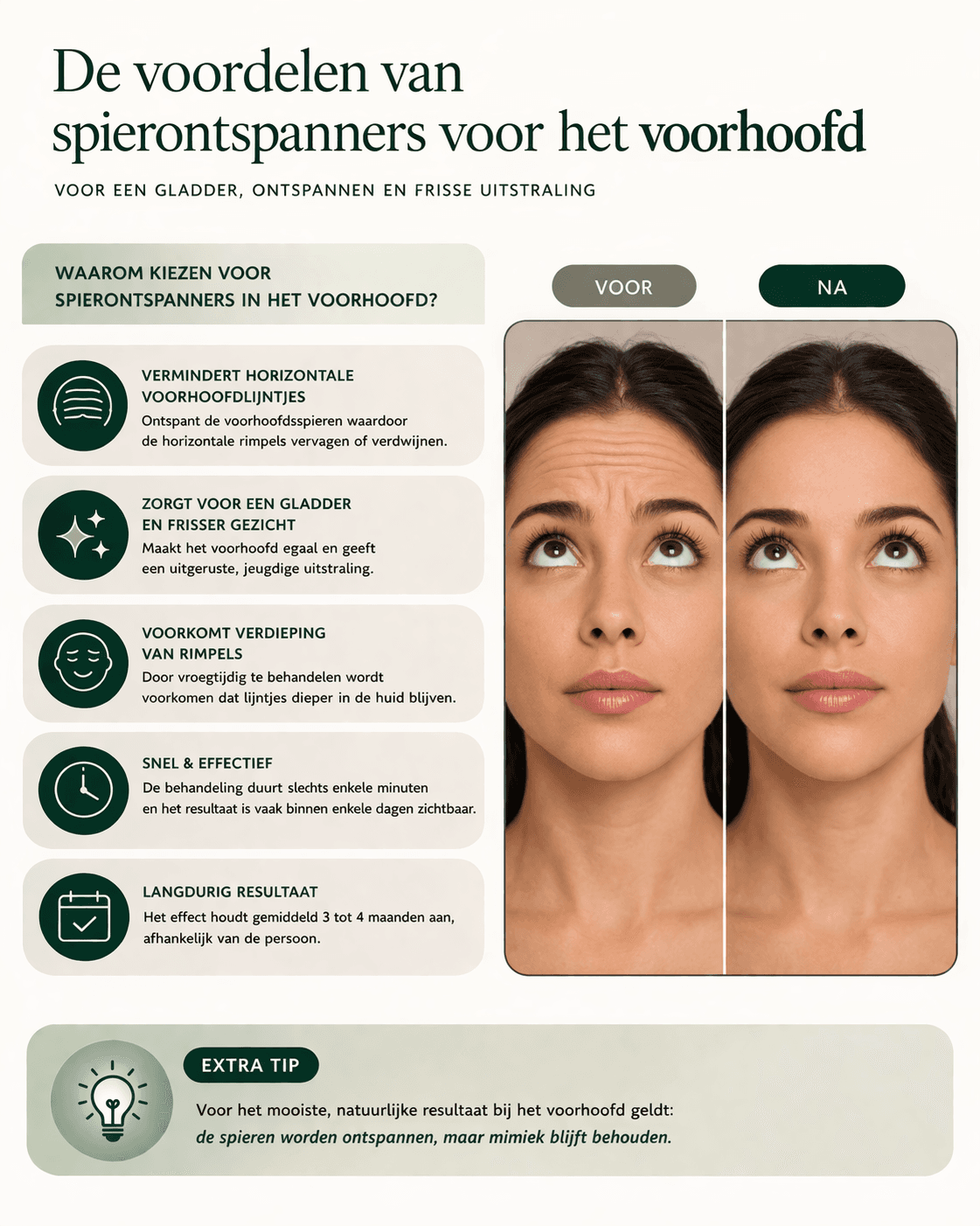 Voorhoofd rimpel voordelen